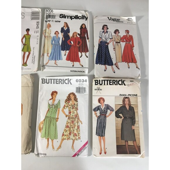 Sewing Patterns Mixed 6 Lot Women's Dresses Size 6,8, 10,12,14,16 VTG Uncut A13 - Picture 3 of 5